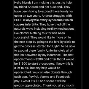 Please donate. Anything is appreciated. Thank you so much.